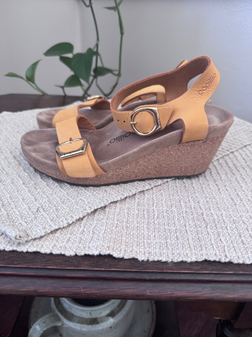 Papillio Yellow Strap Wedge Sandals size 37 - Picture 4 of 5